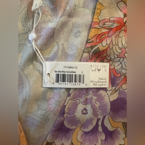 SPELL Blue Skies Wrap Top - S - Picture 6 of 8